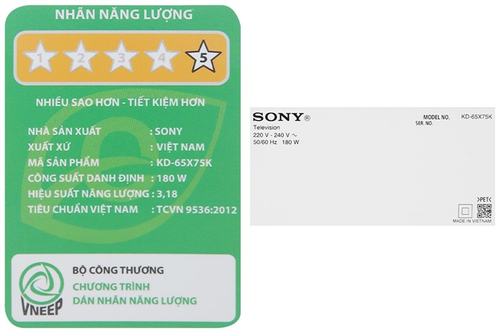 Google Tivi Sony 4K 65 Inch KD-65X75K